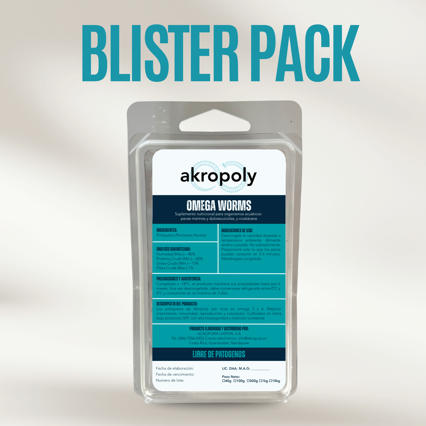 Omega Worms – Frozen Polychaetes (40 g Blister Pack)