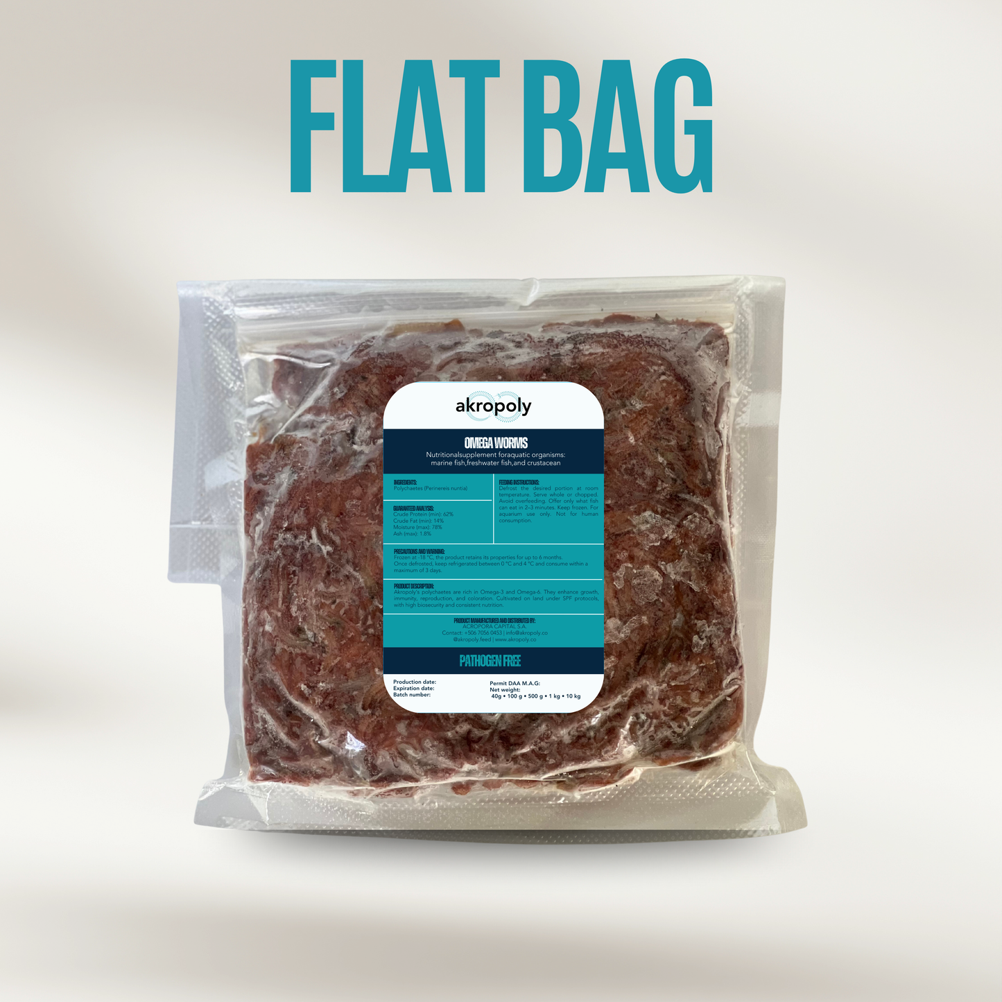 Omega Worms – Frozen Polychaetes (500 g Flat Bag)